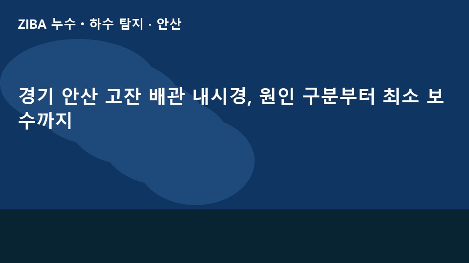 경기 안산 고잔 배관 내시경, 원인 구분부터 최소 보수까지