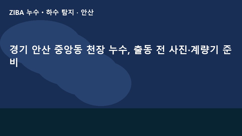 경기 안산 중앙동 천장 누수, 출동 전 사진·계량기 준비