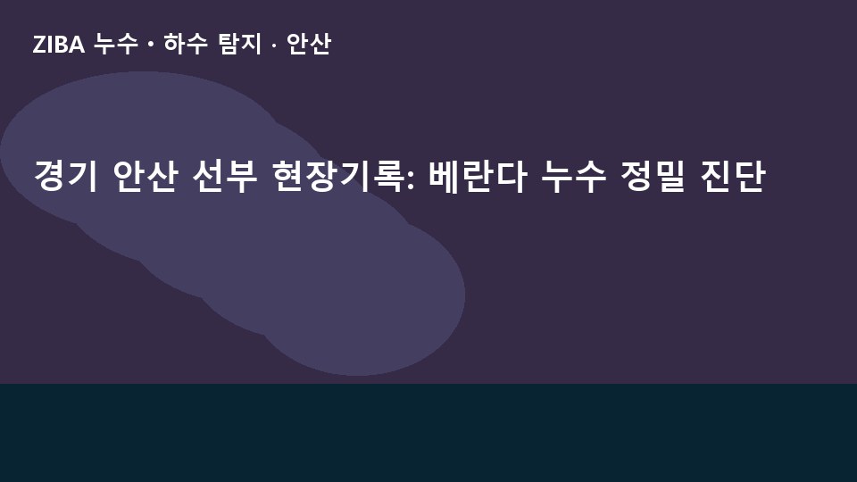 경기 안산 선부 현장기록: 베란다 누수 정밀 진단