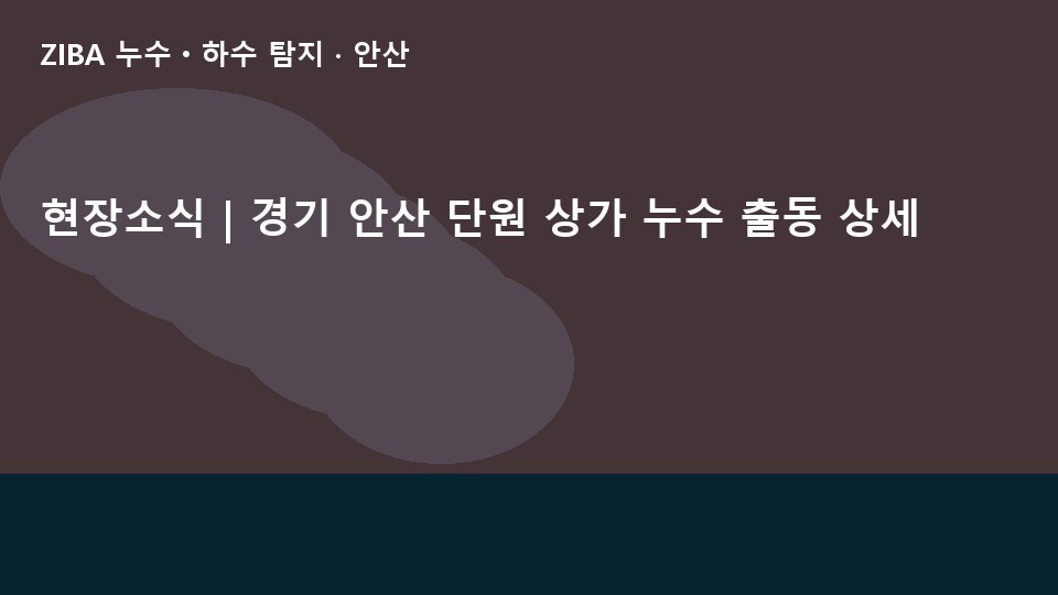 현장소식 | 경기 안산 단원 상가 누수 출동 상세